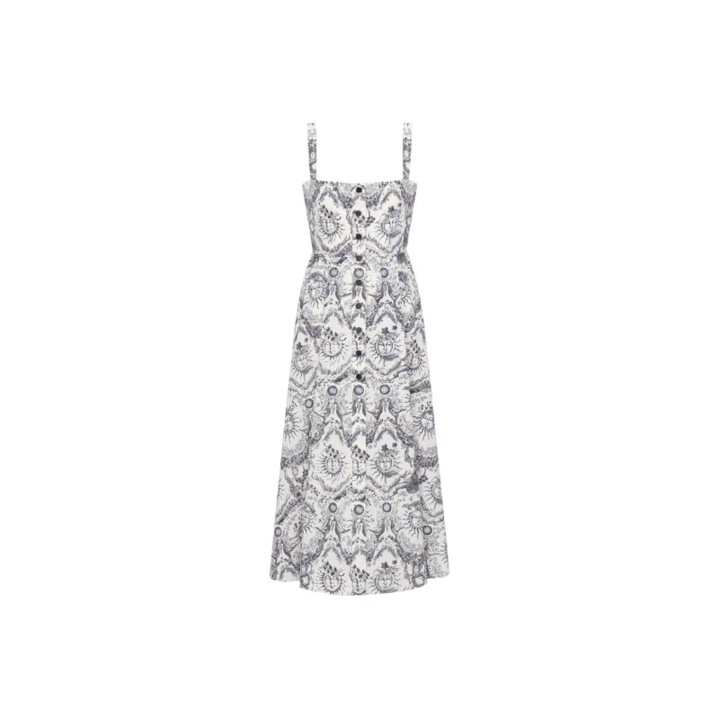 DIOR Slip Dresses Women's White Blue-0