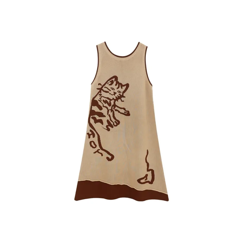HOT HORSE Sleeveless Dress Women's Khaki-0