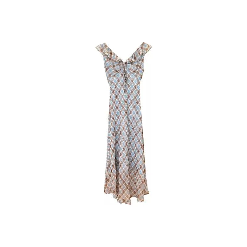 JOSR Sleeveless Dress Women's Plaid-0