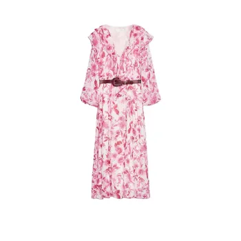 ZARA Long Sleeved Dress Women's Pink/White