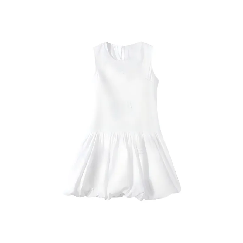 DOSOHEB Sleeveless Dress Women's White-0