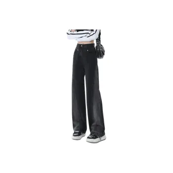 Menglaini Jeans Unisex Black Gray