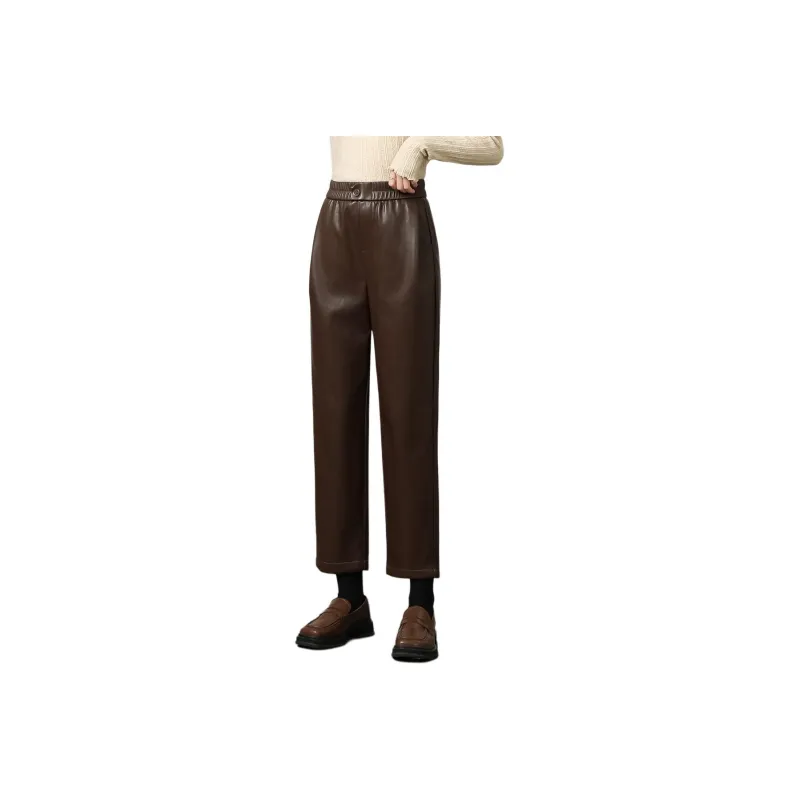 Mylan Leather Pants Women's Coffee-0