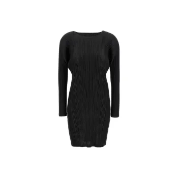 PLEATS PLEASE ISSEY MIYAKE Long Sleeved Dress Women's Black