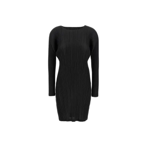 PLEATS PLEASE ISSEY MIYAKE Long Sleeved Dress Women's Black