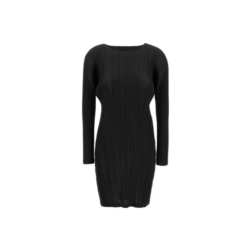 PLEATS PLEASE ISSEY MIYAKE Long Sleeved Dress Women's Black-0