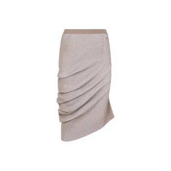 FENDI Asymmetric Draped Ribbed Skirt