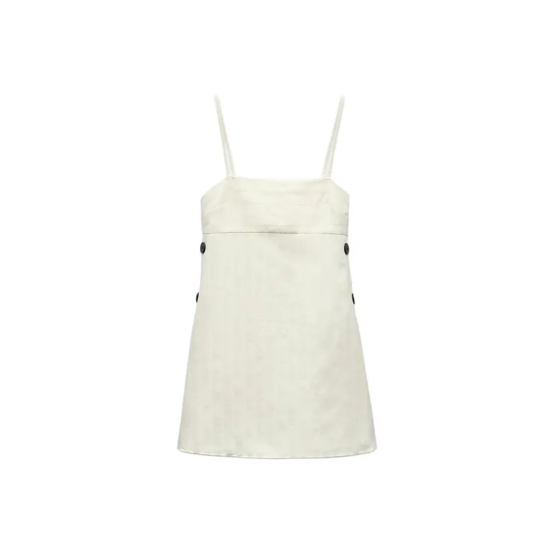 ZARA Sleeveless Dress Women's White-0