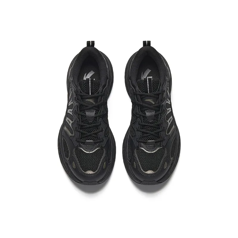 Anta Slip Resistant And Breathable Low Top Chunky Sneakers Men's Basic Black-2