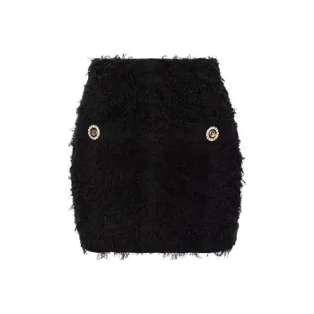 PINKO Salamandra Frayed Knitted Miniskirt