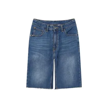 MLB Base Logo Denim Shorts Women's Blue