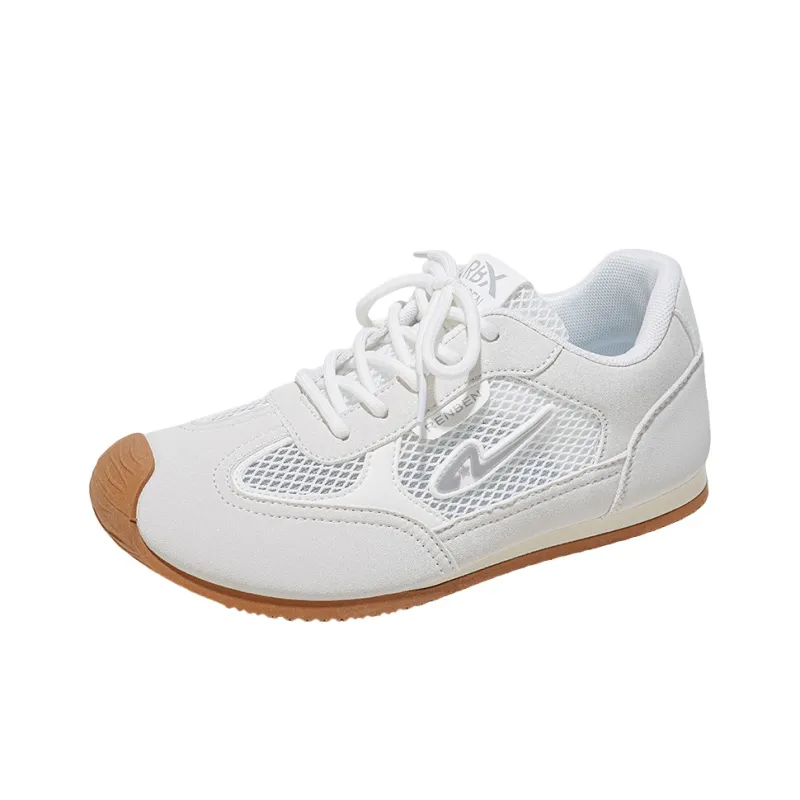 RENBEN Balanced, Lightweight, And Breathable Low Top Skateboard Shoes Women's White Gray-1