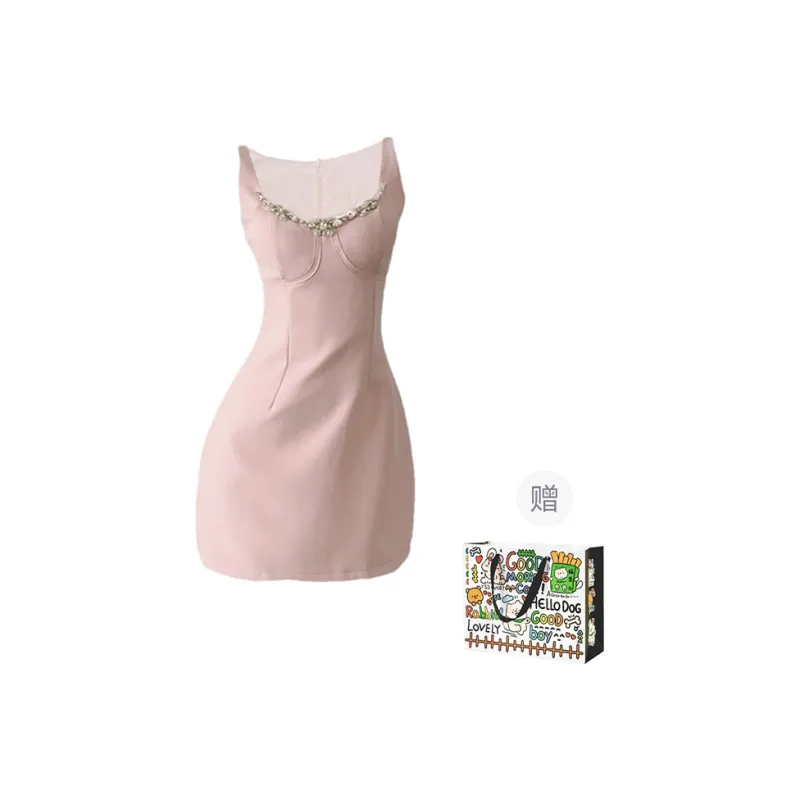 Pzhk Sleeveless Dress Women's Pink-0