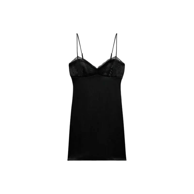 ZARA Slip Dresses Women's Black-0