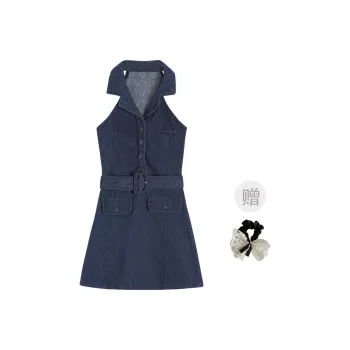 TUSHIFEI Sleeveless Dress Women's Dark Blue