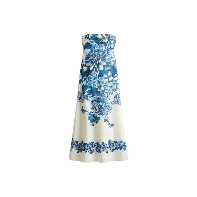 H&M Sleeveless Dress Women's White/Blue-0