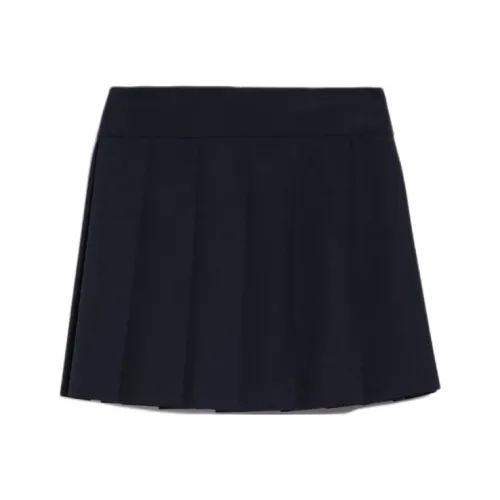 ’S MAX MARA Fumetto Collection Flannel Pleated Skirt Casual Short Skirts Women's Black