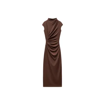 ZARA Sleeveless Dress Women's Brown