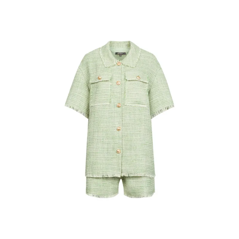 MeetMetro Casual Suit Women's Green-0