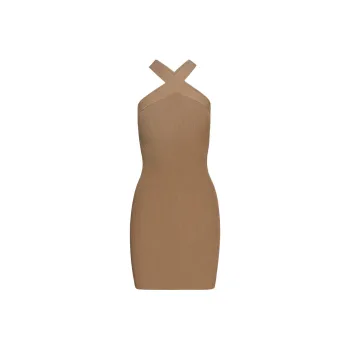ARITZIA Babaton Sculpt Knit Criss Cross Dress Sleeveless Dress Women's Constant Camel/Long-Long-Long Camel