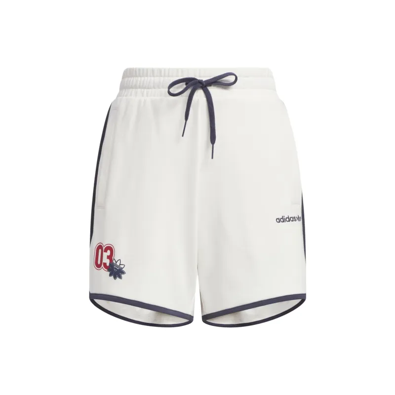 Adidas Originals RETRO CAMP GRAPHIC SHORTS Casual Shorts Women's White-0