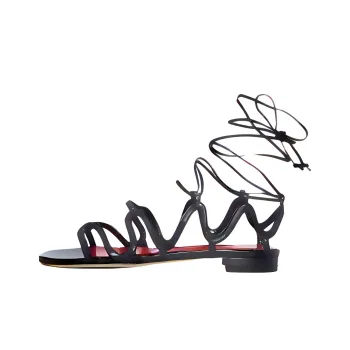MANOLO BLAHNIK Fawdaflat One Strap Sandals Women's Black