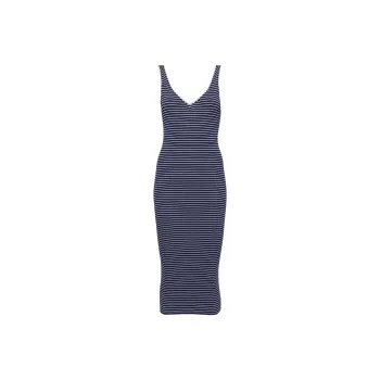Staud Dana Striped Ribbed Dress