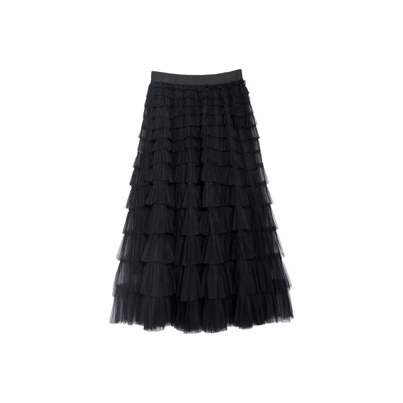 TuoGu Fashion Collection Casual Long Skirts Women's Black-0
