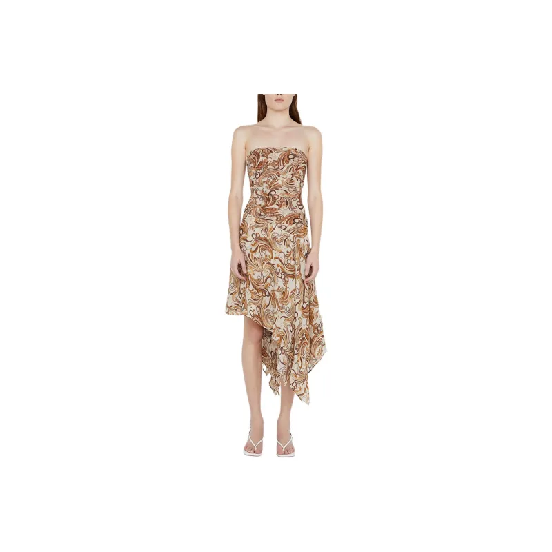 BEC+BRIDGE JOCELYN STRAPLESS DRESS Sleeveless Dress Women's Cream Swirl/Latte-0