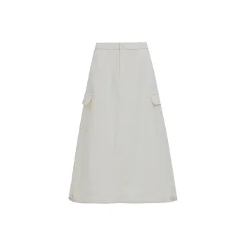Wen Shan Casual Long Skirts Women's Cream Apricot