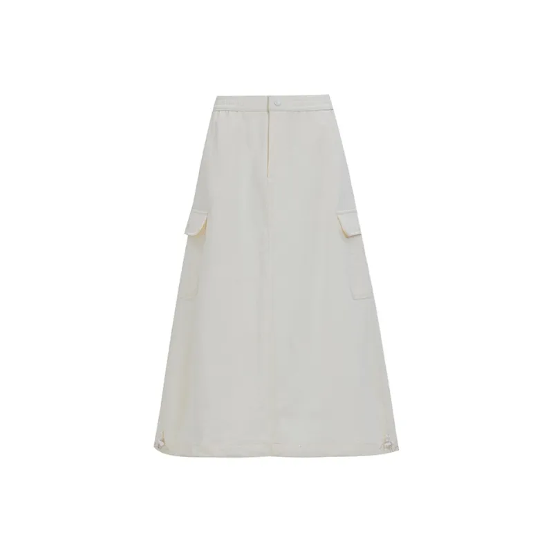 Wen Shan Casual Long Skirt Women's Cream Apricot-0