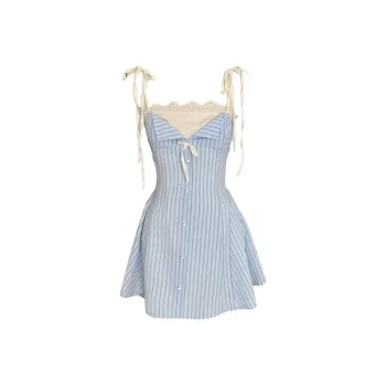 QYPRF Slip Dresses Women's Blue
