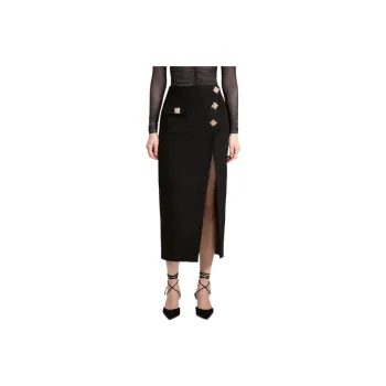 Self portrait Casual Long Skirts Women's Black