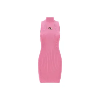 DIESEL M Onervax Mock Neck Ribbed Dress