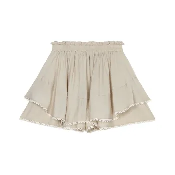MUKOK Casual Short Skirts Women's Oat Milk Tea