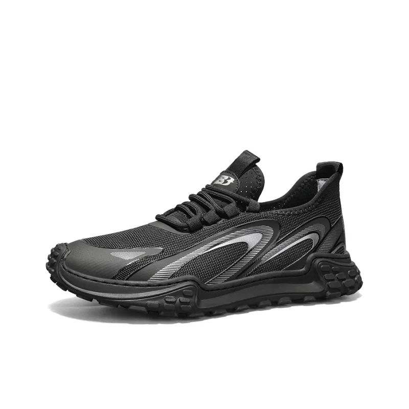 SUPEREDGE Cushioning And Breathable Low Top Casual Shoes Men's Black-2