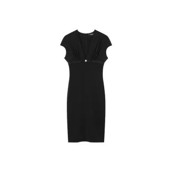 VERSACE Medusa V Neck Midi Dress