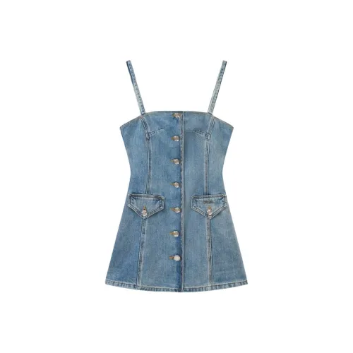 Bebe SS24 Slip Dresses Women's Denim Blue