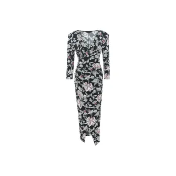 BESIONIA SS25 Long Sleeved Dresses Women's Black Pattern