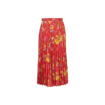 Balenciaga Casual Long Skirt, Regular Fit Women's Red