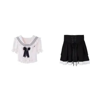 The King And The Nightingale Skirt Set Women's Black White