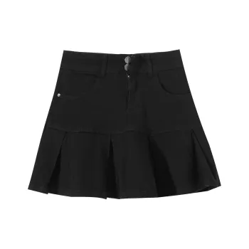 Adeworn Denim Short Skirts Women's Black
