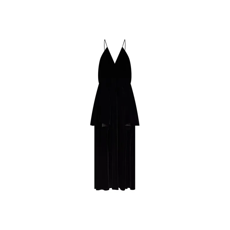 Lv Tiered V Neck Gown-0