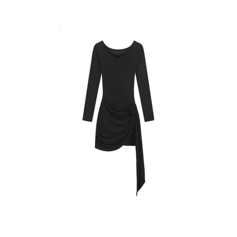 PZGE Long Sleeved Dresses Women's Black-0