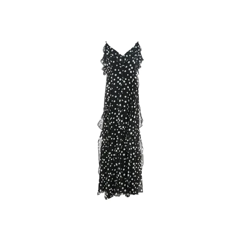 BESIONIA SS25 Slip Dress Women's Black Pattern-0