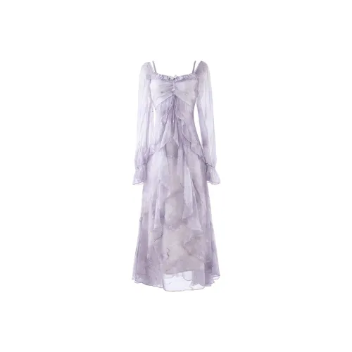 SCCREBEL OFFICIAL Long Sleeved Dress Women's Violet