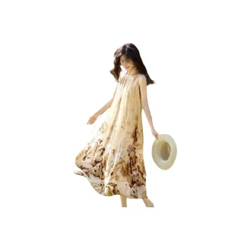 XWI Sleeveless Dress Women's Apricot Print