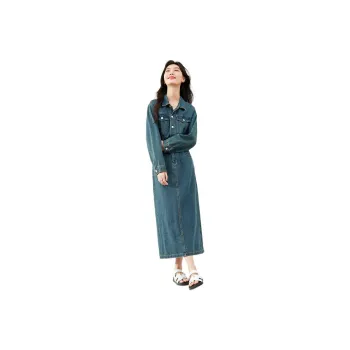 VIMLY Long Sleeved Dresses Women's Blue