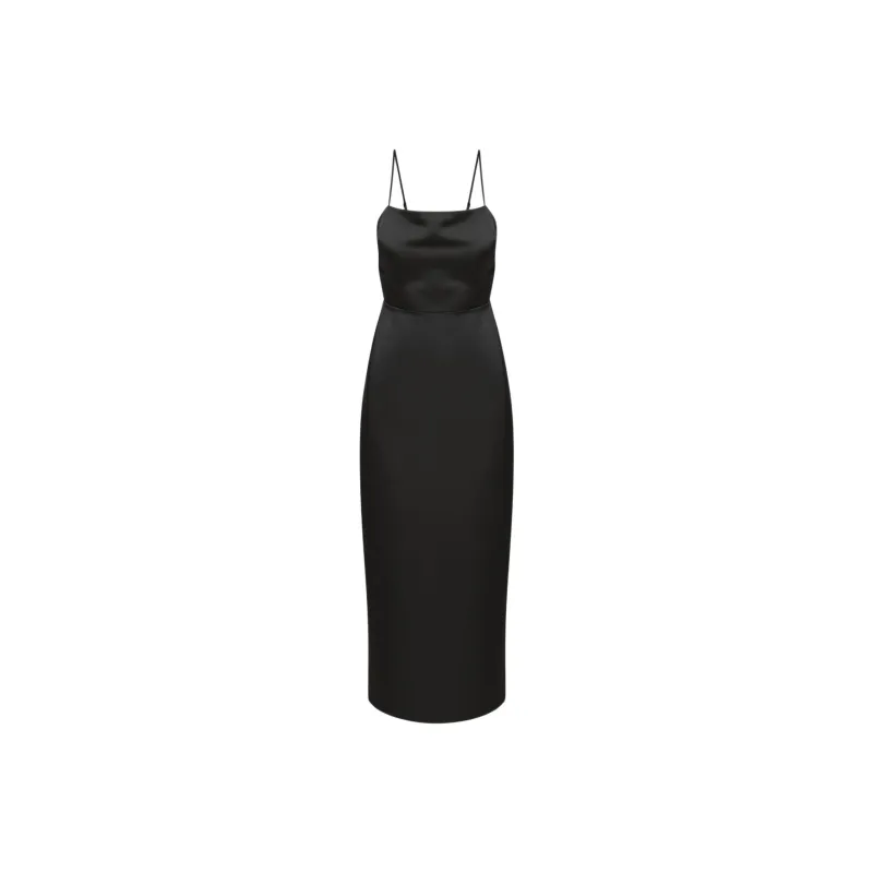 ARITZIA FW24 Wilfred Madelyn Satin Dress Slip Dresses Women's BLACK/Black-0