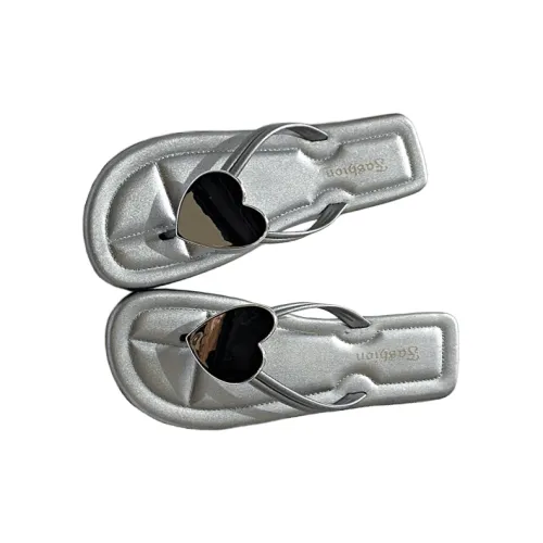 JINGEYU Women's Summer Flip Flops With Heart Shaped Design
